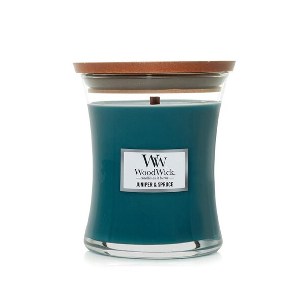 WoodWick 274g Scented Fragrance Soy Wax Candle Juniper & Spruce Medium Green