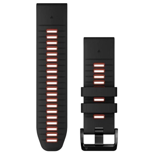 Garmin QuickFit 26 Watch Band - Black/Flame Red