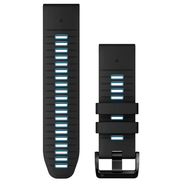 Garmin QuickFit 26 Watch Band - Black/Cirrus Blue