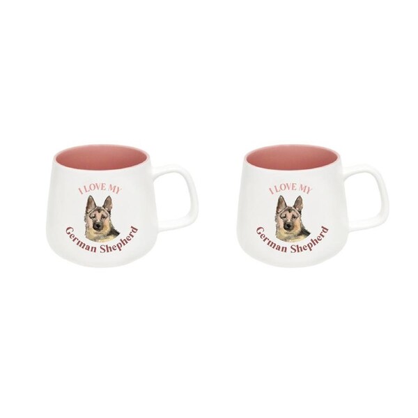 2x Splosh I Love My German Shepherd 12cm Dog Hot/Cold Beverage Drink Ceramic Mug