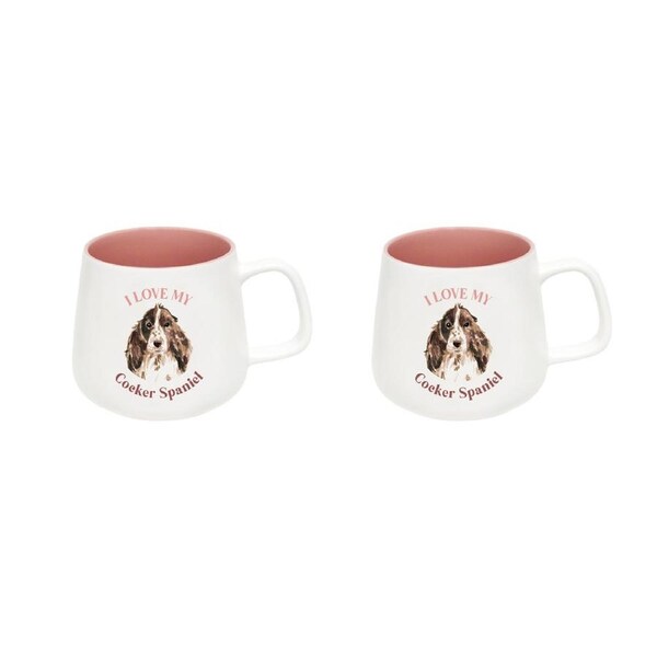 2x Splosh I Love My Cocker Spaniel 12cm Dog Hot/Cold Beverage Drinks Ceramic Mug