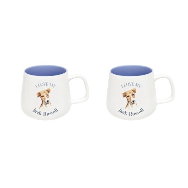2x Splosh I Love My Jack Russell 12cm Dog Hot/Cold Beverage Drink Ceramic Mug