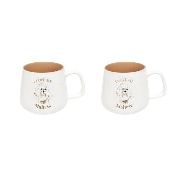 2x Splosh I Love My Maltese 12cm Dog Hot/Cold Beverage Matte Drink Ceramic Mug