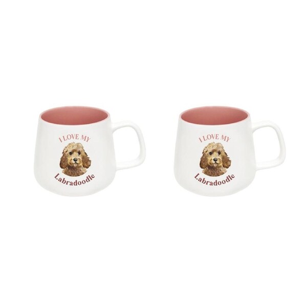 2x Splosh I Love My Labradoodle 12cm Dog Hot/Cold Beverage Drinks Ceramic Mug