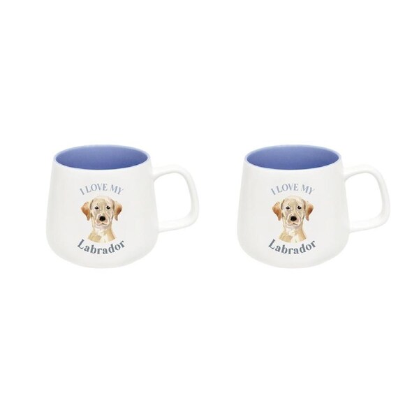 2x Splosh I Love My Labrador 12cm Dog Hot/Cold Beverage Matte Drink Ceramic Mug
