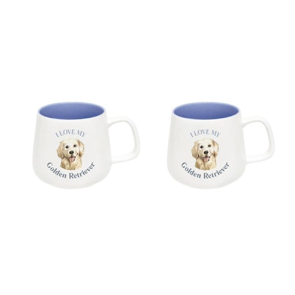 2x Splosh I Love My Golden Retriever 12cm Dog Hot Beverage Drink Ceramic Mug