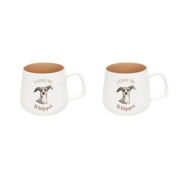 2x Splosh I Love My Whippet 12cm Dog Hot/Cold Beverage Matte Drink Ceramic Mug