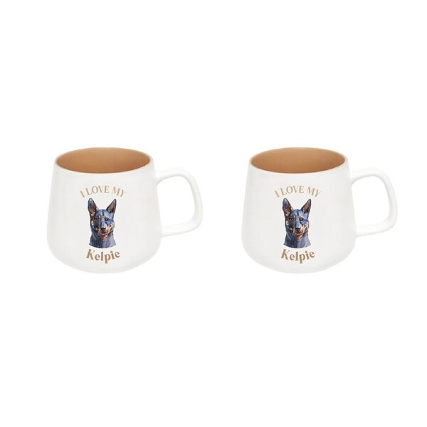 2x Splosh I Love My Kelpie 12cm Dog Hot/Cold Beverage Matte Drinking Ceramic Mug