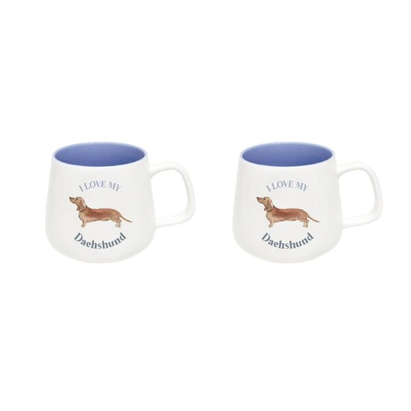 2x Splosh I Love My Dachshund 12cm Dog Hot/Cold Beverage Matte Drink Ceramic Mug