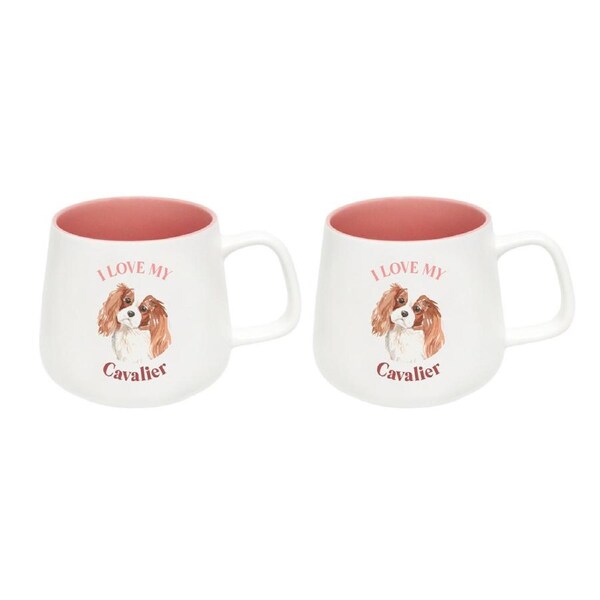 2x Splosh I Love My Cavalier 12cm Dog Hot/Cold Beverage Matte Drinks Ceramic Mug