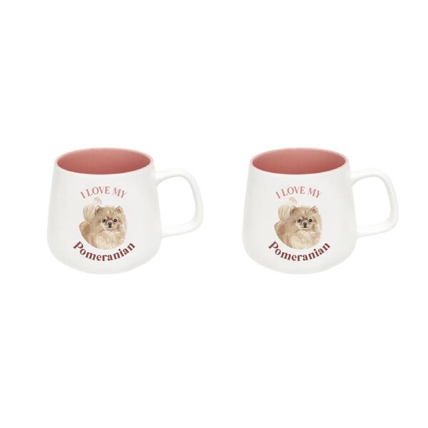 2x Splosh I Love My Pomeranian 12cm Dog Hot/Cold Beverage Drinking Ceramic Mug