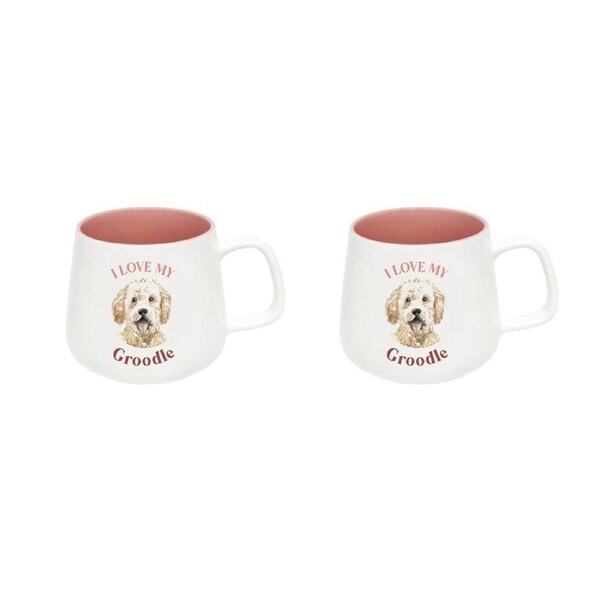 2x Splosh I Love My Groodle 12cm Dog Hot/Cold Beverage Matte Drinks Ceramic Mug