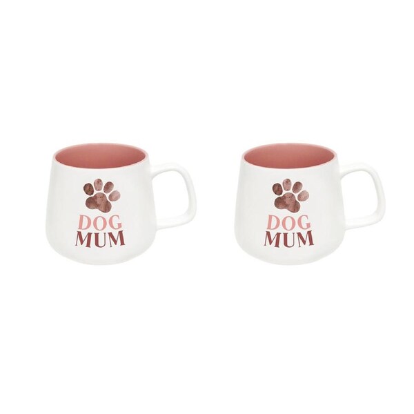 2x Splosh I Love My Dog Mum 12cm Hot/Cold Beverage Matte Satin Drink Ceramic Mug