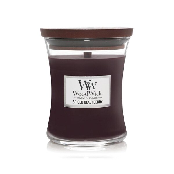WoodWick 274g Scented Home Fragrance Soy Wax Candle Spiced Blackberry Medium