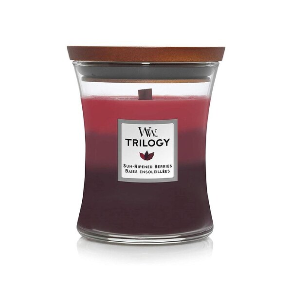 WoodWick 274g Scented Fragrance Soy Wax Candle Sun Ripened Berries Trilogy Med