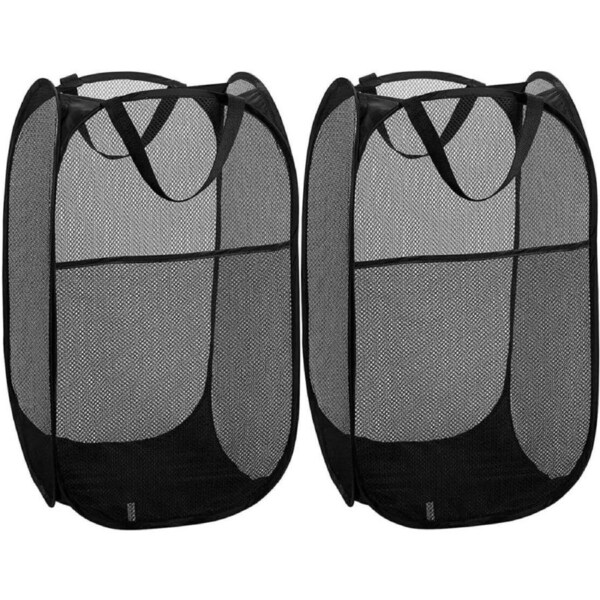 2X Large Foldable Laundry Washing Clothes Storage Bag Hamper Basket Bin Organiser - Black