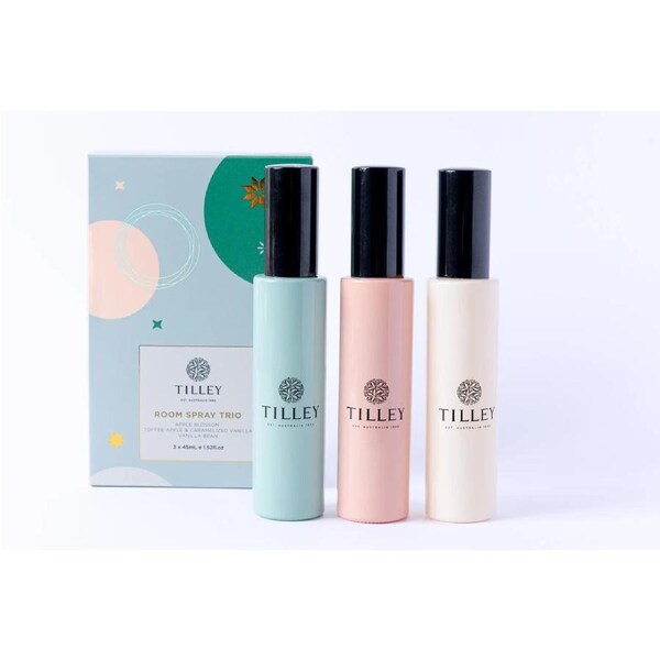 Tilley Room Spray Trio 3 x 45 mL - Apple Blossom, Toffee Apple & Caramelised Vanilla, Vanilla Bean FG1844