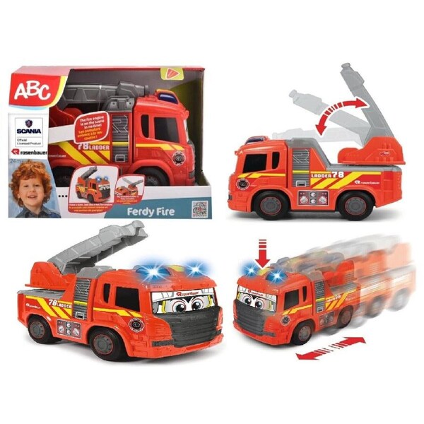 DICKIE TOYS Happy Ferdy Fire Engine Truck Ages 2+ Toy Car Van Race Play