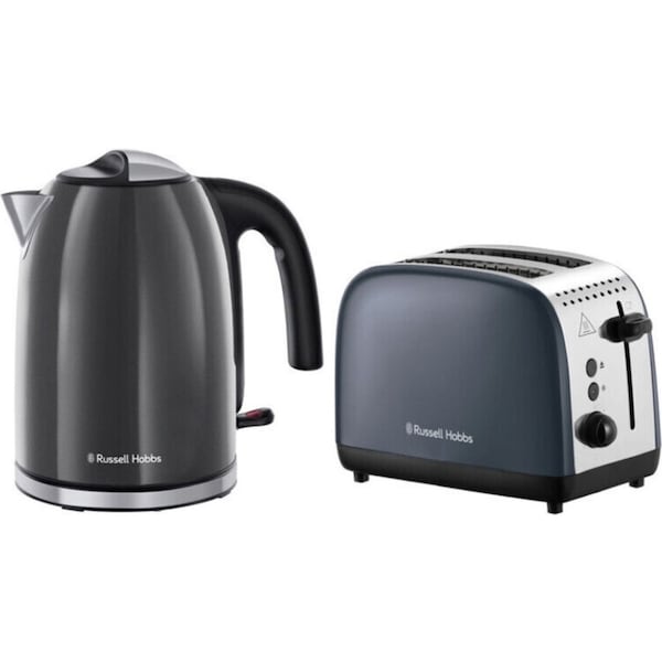Russell Hobbs Colour Plus 1.7L Kettle and 2 Slice Toaster - Storm Grey