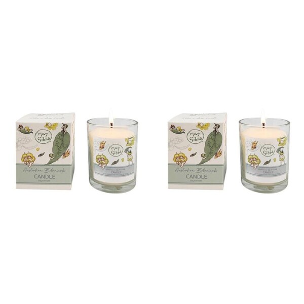 2x Urban Australian Botanicals May Gibbs 150g Soy Blend Glass Candle Green/YLLW