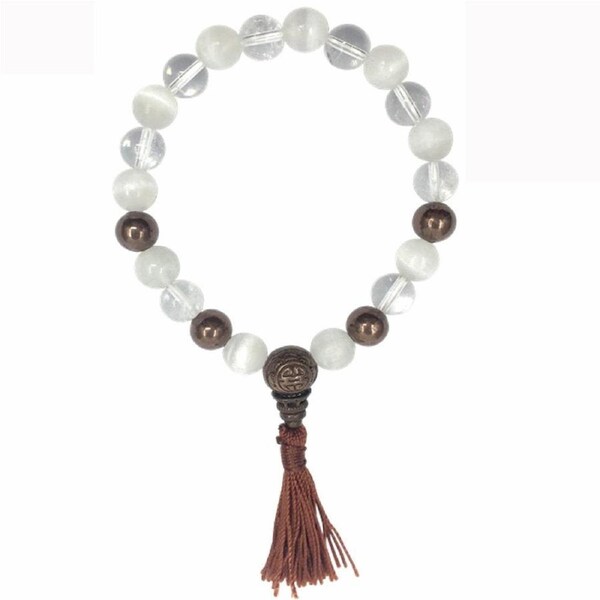 Selenite Crystal & Copper with Tassel Bracelet