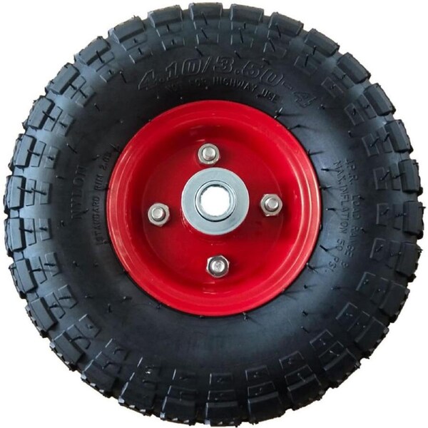 2 x 10" Hand Trolley Wheel Pneumatic air 3.50-4 Heavy Duty double hub 16mm