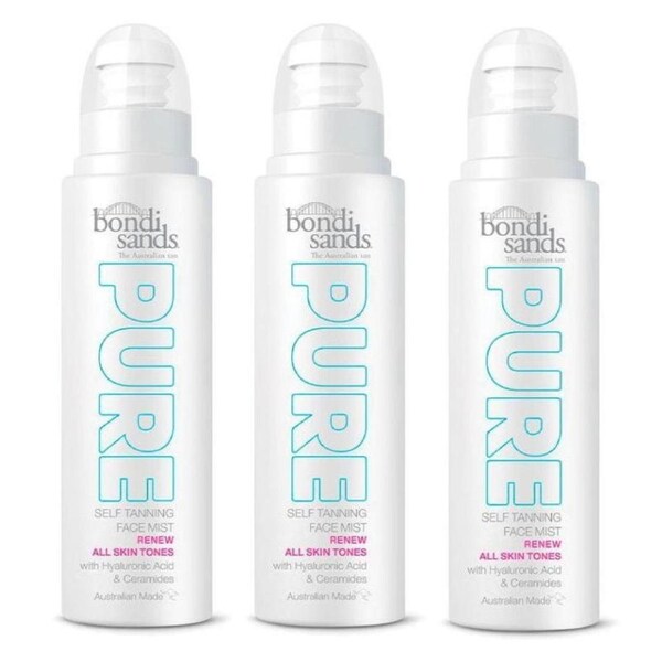 3x Bondi Sands Pure Self Tanning Face Mist Renew 70mL