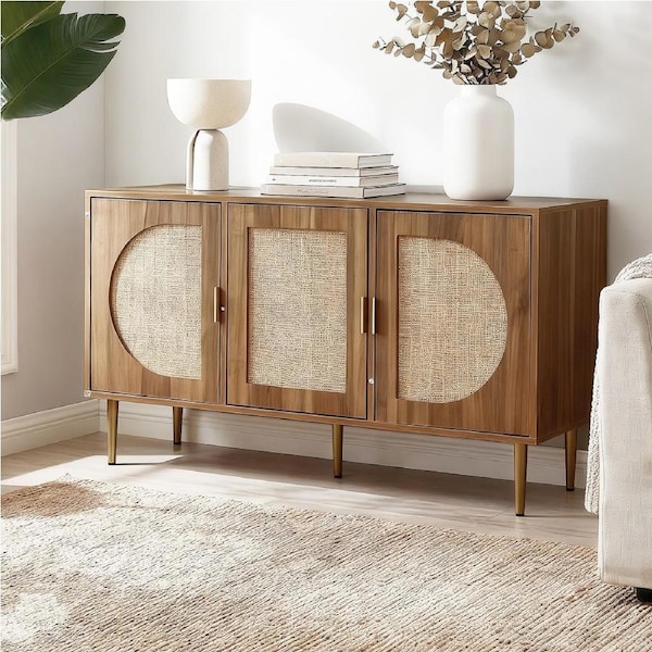 3 Doors Artiss Rattan Buffet Sideboard Cabinet