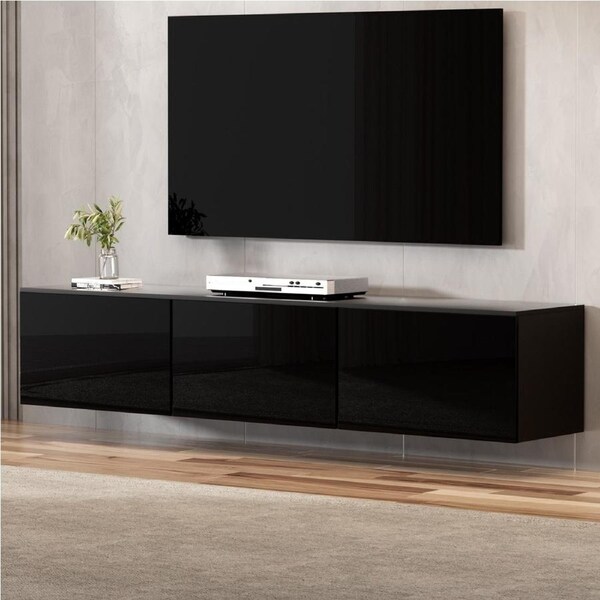 Artiss Entertainment Unit TV Cabinet Floating 200cm Black