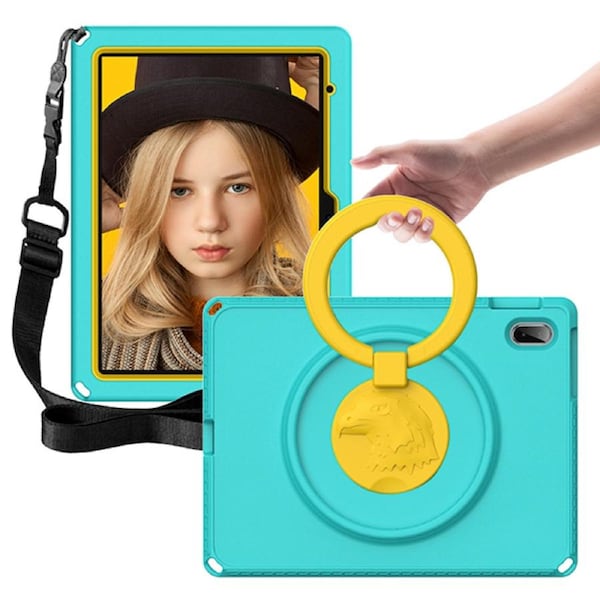 ZUSLAB iPad 10 Case with Screen Protector Hybrid Shockproof Rugged Cover Handle Grip Kickstand Strap Holder for Apple 10.9 inch (2022) - Green