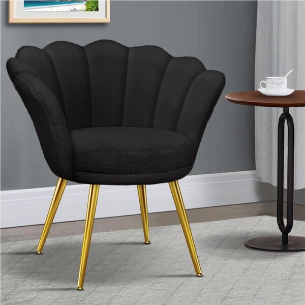 ALFORDSON Armchair Accent Lounge Chair Fabric Sofa Couch Faux Fur Seat Black