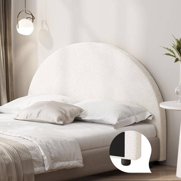 Oikiture Bed Head Headboard Single Boucle Bedhead White
