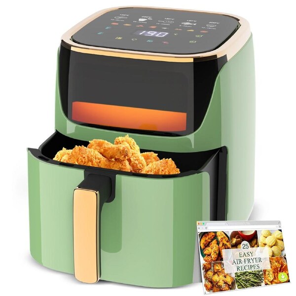 Advwin 8L Air Fryer, Oil-Less Air Fryer, 8 Presets Healthy Electric Cooker LED Touch Digital XXL Kitchen Oven - Nonstick Light Green Air Fryer