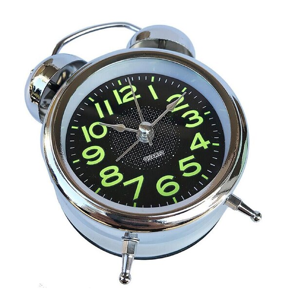 Double Bell Alarm Clock with Night Light Bedside Home Decor