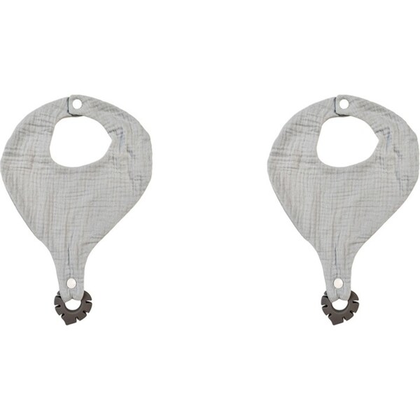 2x Urban Bubsy 20x28cm Cotton Bib w/ Silicone Teether Baby/Infant Feeding Blue