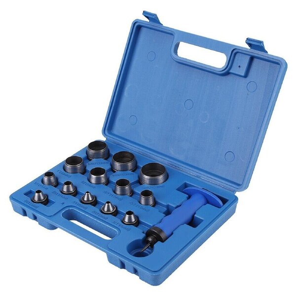 Punch Set Wad Hole Punching Kit Hollow Leather Gasket Paper Kit - 13pcs