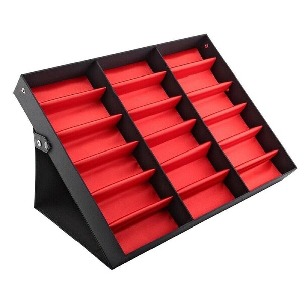 Sunglasses Glasses Retail Display Stand Storage Box Case Tray With Cover - 18 Grids