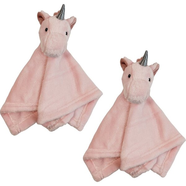 2x Urban Unicorn 31x31cm Comforter Baby/Infant Cuddle Blanket w/ Plush Toy Pink