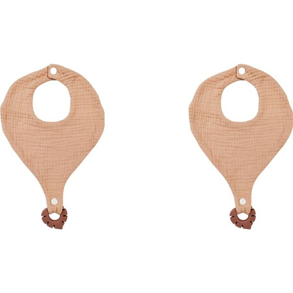 2x Urban Bubsy 20x28cm Cotton Bib w/ Silicone Teether Baby/Infant Feeding Pink