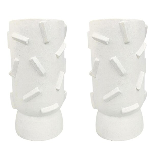 2x Urban Felix 26cm Concrete Flower/Plant Vase Home Decor Display Pot Large WHT