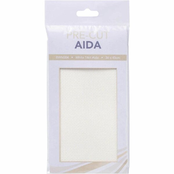 Create Handmade Cross Stitch Aida Cloth 14 Count WHITE Size 36x45cm Fabric