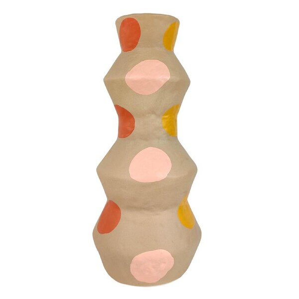 Urban Margot Abstract 38cm Ceramic Plant/Flower Vase Display Pot Large Sand/Boho