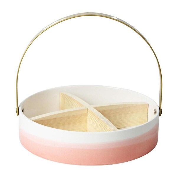 Urban 5.5cm Alora Horizon Ceramic Snack Holder Home Food Organiser White/Pink