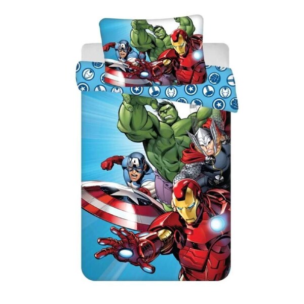 Marvel Avengers Team Cotton Quilt Cover Set - Toddler Bed Size