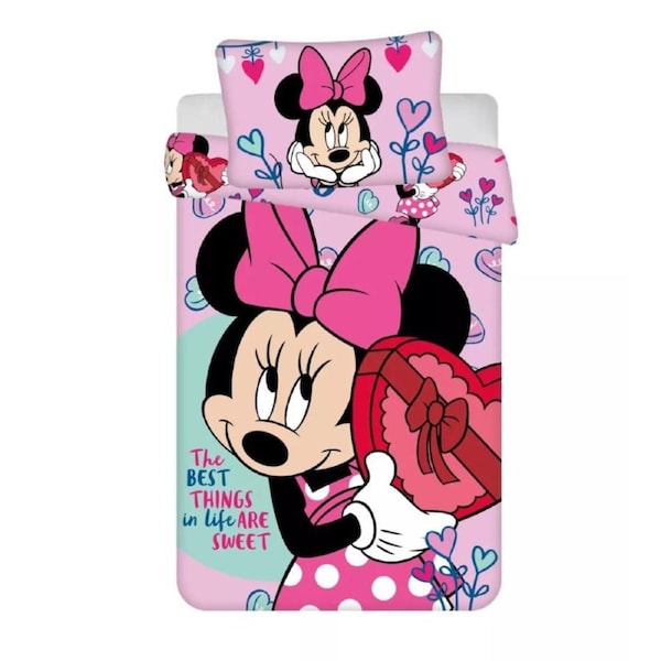 Disney Minnie Mouse Sweets Cotton Quilt Cover Set - Toddler Bed Size