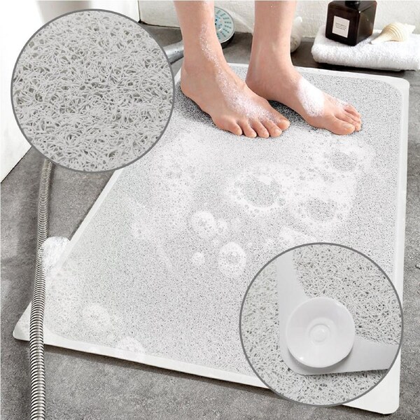 Anti Slip Loofah Shower Rug Non Slip Bathroom Bath Mat