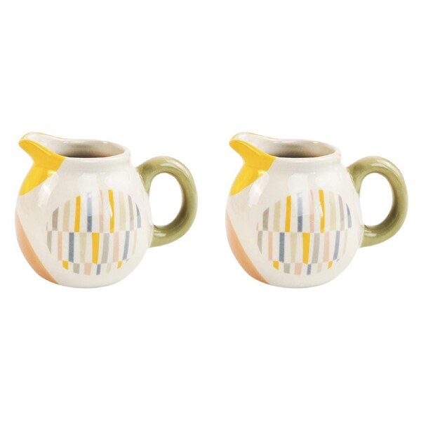 2x Urban Maldon Check 11cm Ceramic Mini Jug/Utensil Cutlery Holder Home/Kitchen