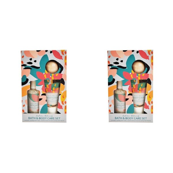 2x 3pc Urban Melody 100g Bath Salt/50g Bath Bomb/50ml Body Scrub Skin Care Set