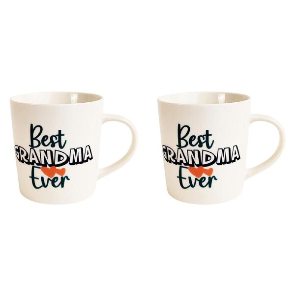 2x Urban Best Ever Grandma 470ml Ceramic Mug Hot Coffee/Tea Drinkware w/ Handle