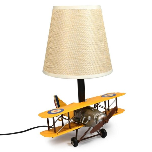 Auto Petit USB LED Desk Lamp Curtis Jenny Plane 20x27cm Retro Home Decor Yellow